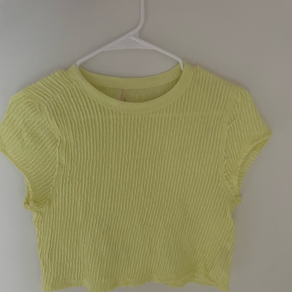Free people “ Second Base Tee” in Lemon Drop